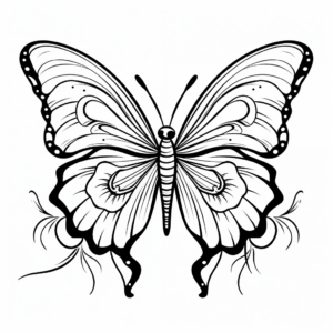 Charming Monarch Butterfly and Flower Coloring Pages 1