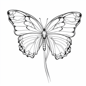 Charming Monarch Butterfly and Flower Coloring Pages 3