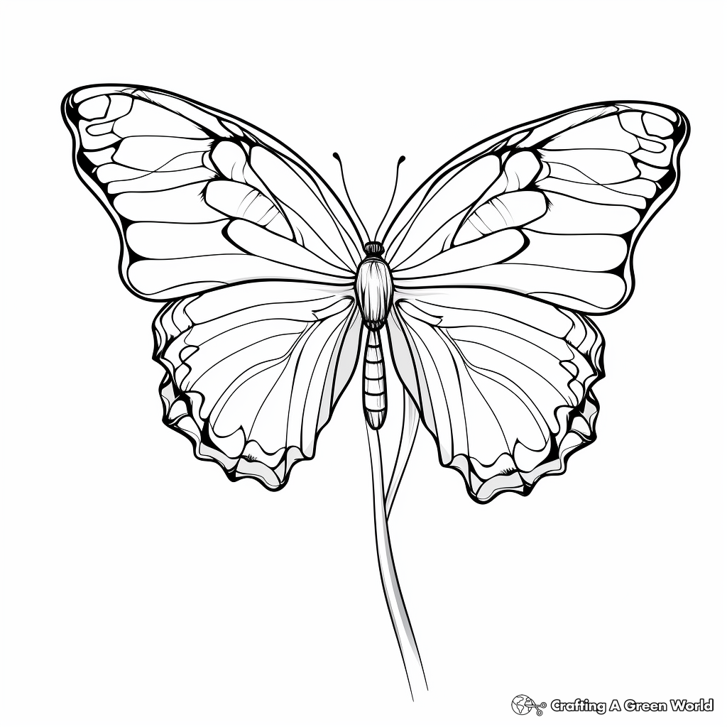 Charming Monarch Butterfly and Flower Coloring Pages 3