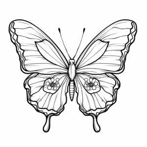 Charming Monarch Butterfly and Flower Coloring Pages 4
