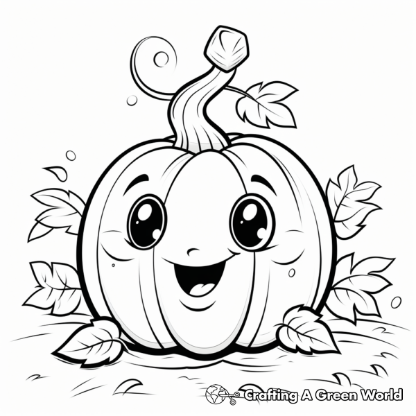 Charming October Pumpkin Coloring Pages 1