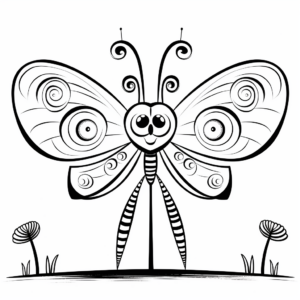 Charming Peacock Butterfly Coloring Pages 1