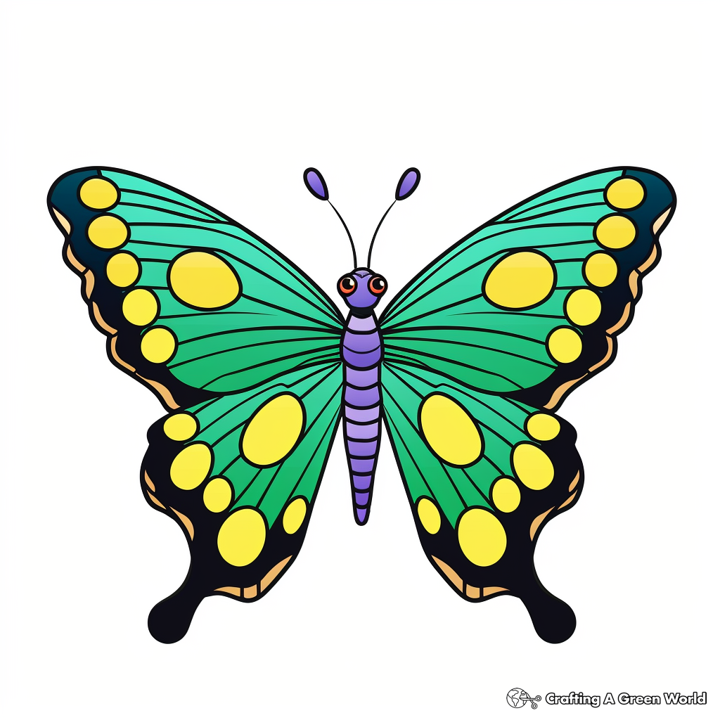 Charming Peacock Butterfly Coloring Pages 3
