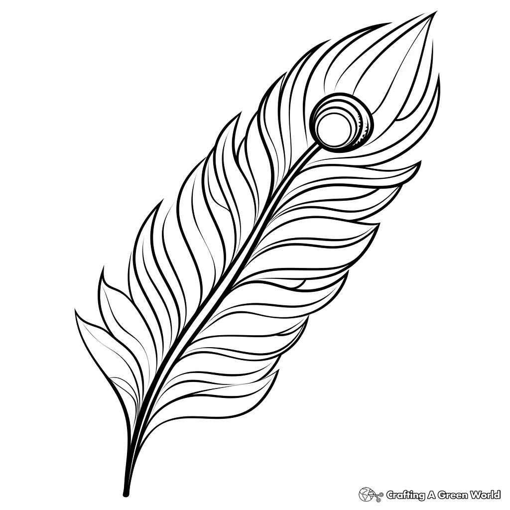 Charming Peacock Feather Coloring Pages 4