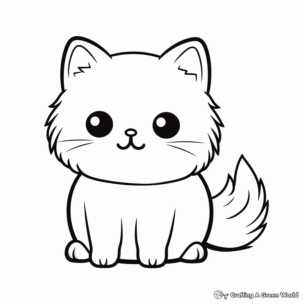 Charming Persian Cat Coloring Pages for Children 4
