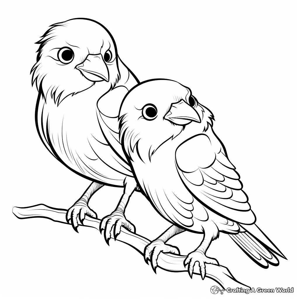 Charming Raven Pair Coloring Pages 4