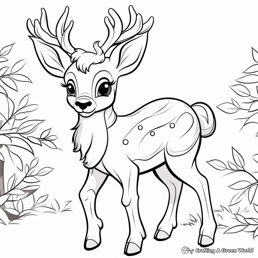Charming Reindeer Coloring Pages for Christmas 1