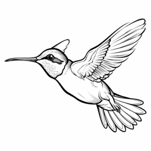 Charming Ruby-Throated Hummingbird Coloring Pages 1