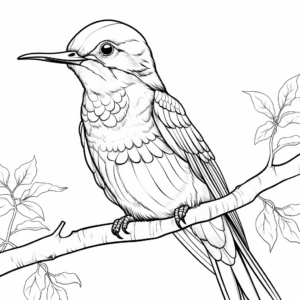 Charming Ruby-Throated Hummingbird Coloring Pages 3