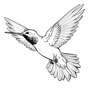 Charming Ruby-Throated Hummingbird Coloring Pages 4