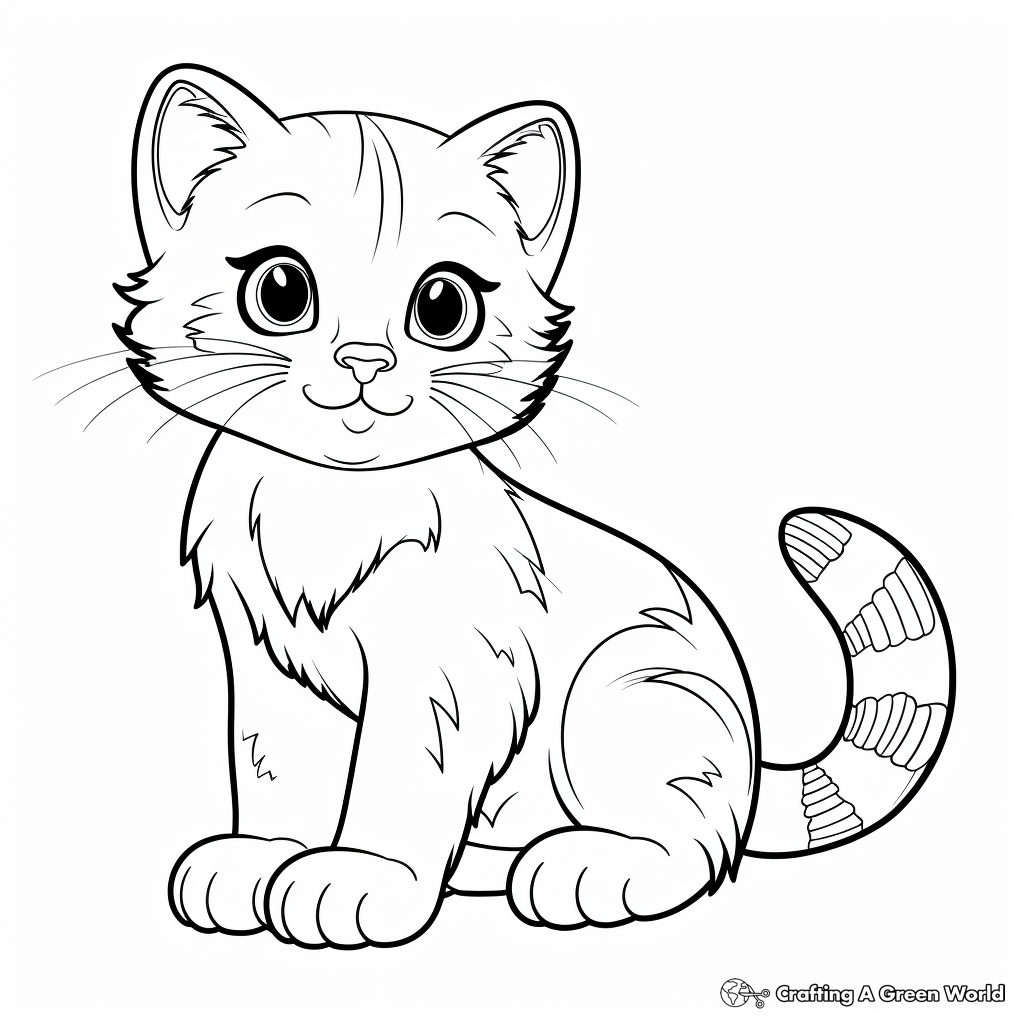 Charming Scottish Fold Cat Coloring Pages 1