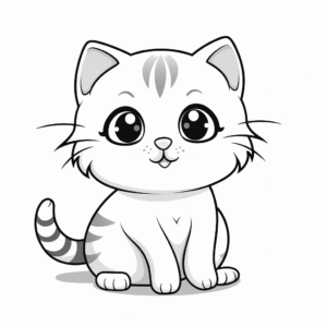 Charming Scottish Fold Cat Coloring Pages 2