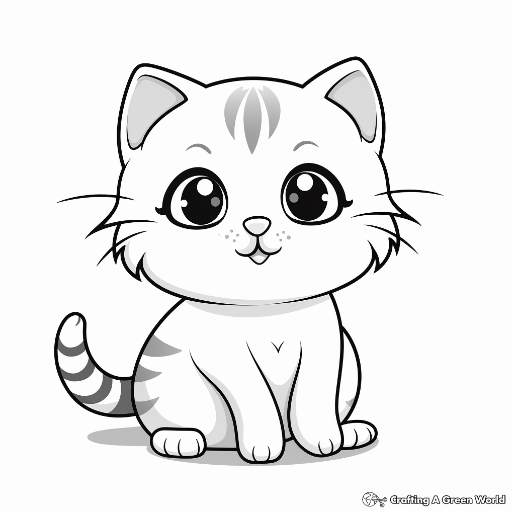 Charming Scottish Fold Cat Coloring Pages 2