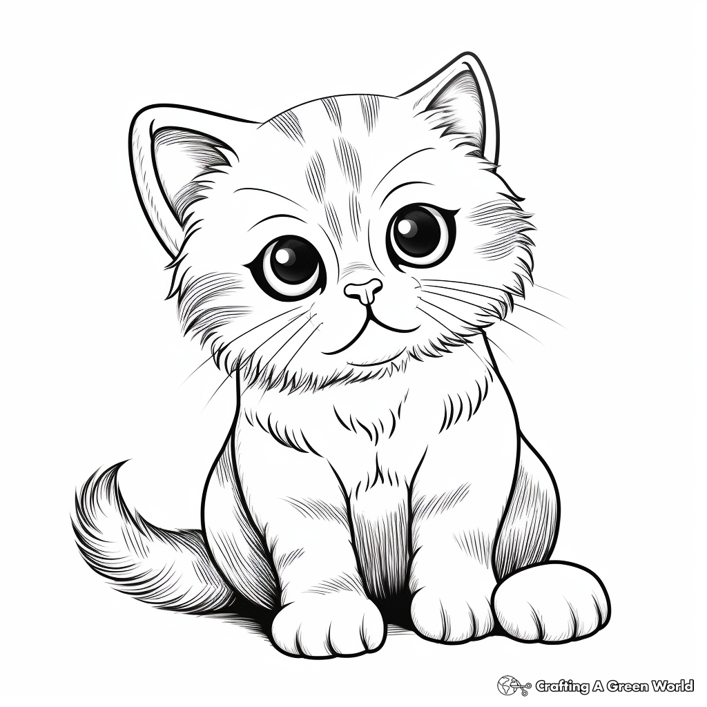 Charming Scottish Fold Cat Coloring Pages 3