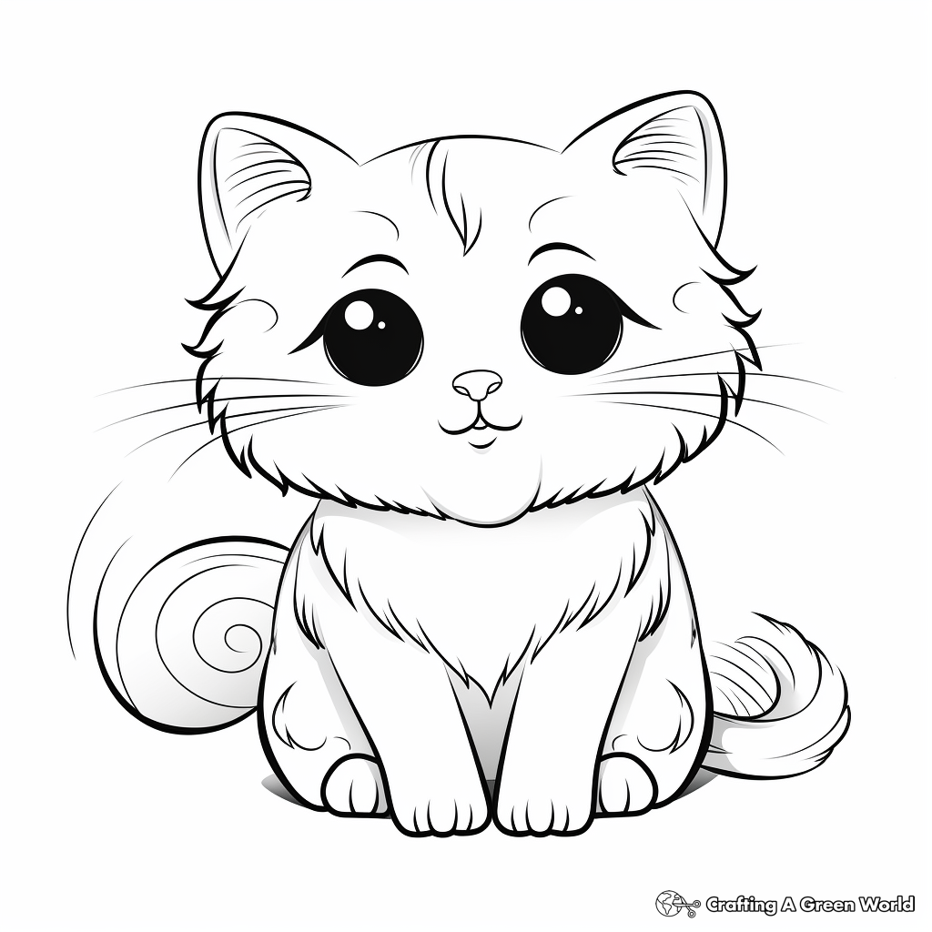Charming Scottish Fold Cat Coloring Pages 4