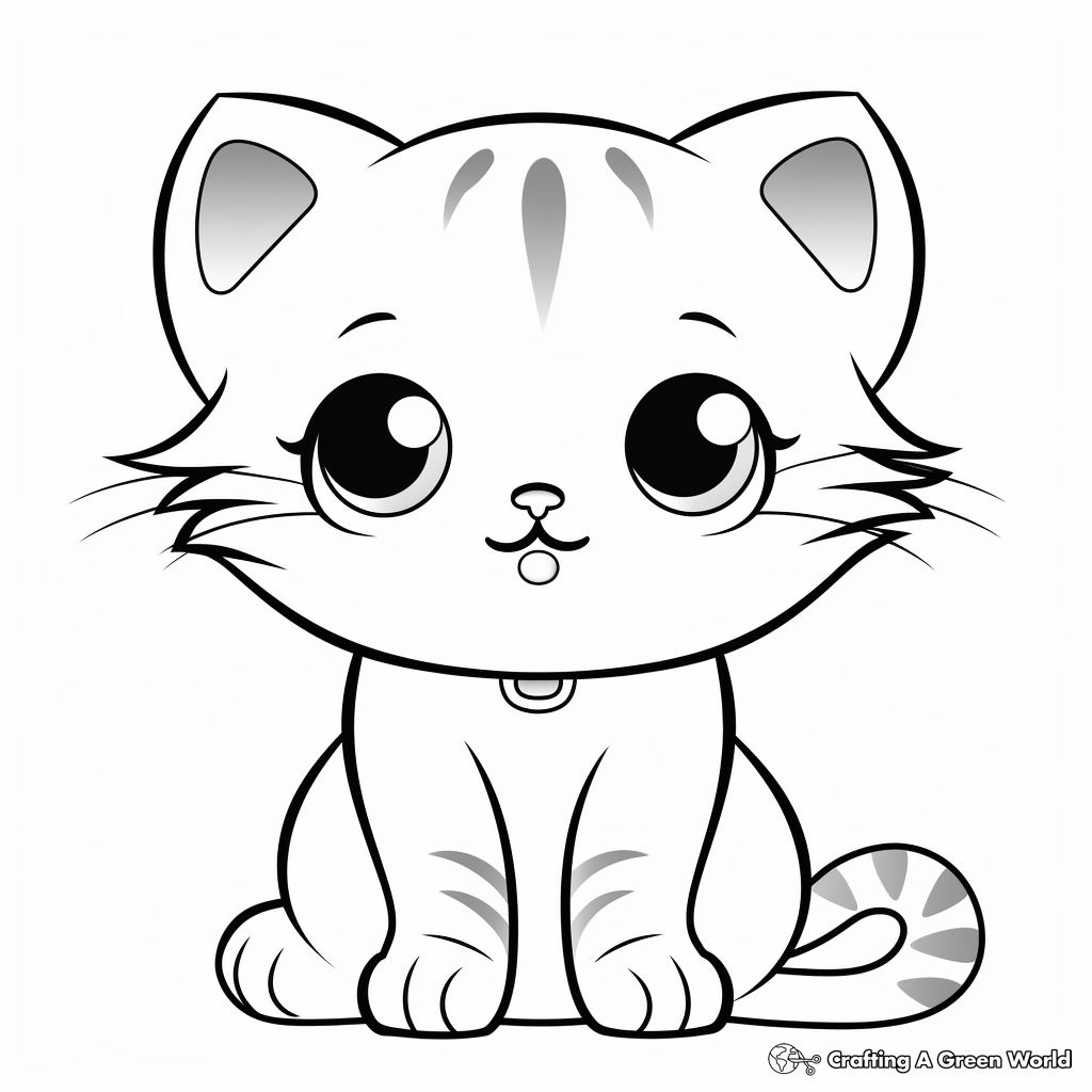 Charming Scottish Fold Kitten Coloring Pages 2