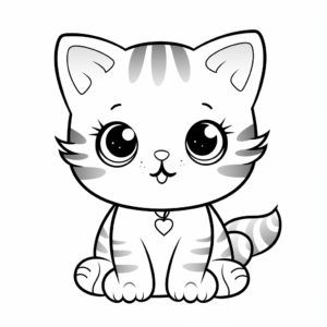Charming Scottish Fold Kitten Coloring Pages 4