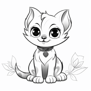 Charming Siamese Cat Coloring Pages 1