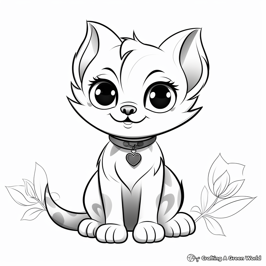 Charming Siamese Cat Coloring Pages 1