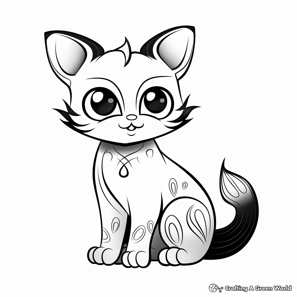 Charming Siamese Cat Coloring Pages 2