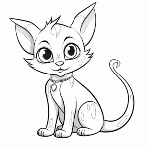 Charming Siamese Cat Coloring Pages 4