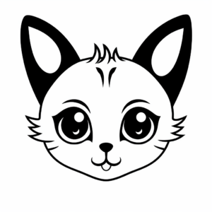 Charming Siamese Cat Face Coloring Pages 4