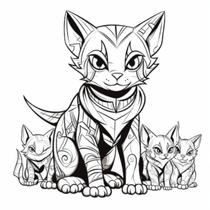 Charming Sphinx Cat Pack Coloring Pages 2