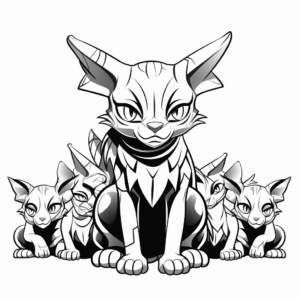 Charming Sphinx Cat Pack Coloring Pages 3