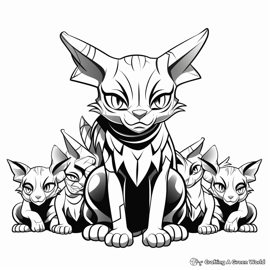 Charming Sphinx Cat Pack Coloring Pages 3