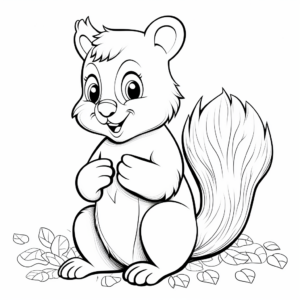 Charming Squirrel Coloring Pages 1
