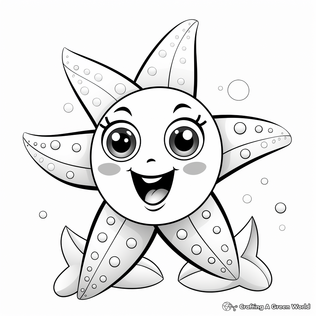 Charming Starfish Coloring Pages For Toddlers 1