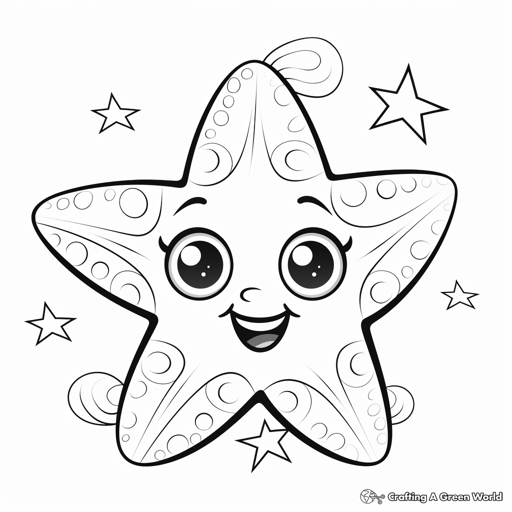 Charming Starfish Coloring Pages For Toddlers 3