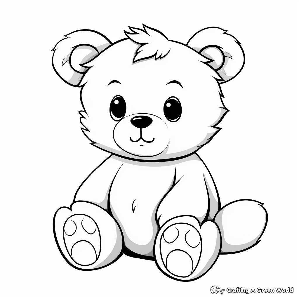 Charming Stuffed Teddy Bear Coloring Pages 1