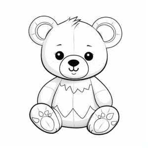 Charming Stuffed Teddy Bear Coloring Pages 2