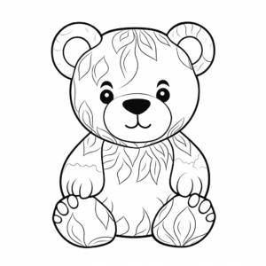 Charming Stuffed Teddy Bear Coloring Pages 3