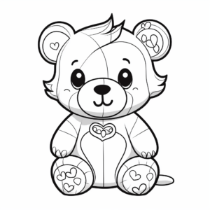 Charming Stuffed Teddy Bear Coloring Pages 4