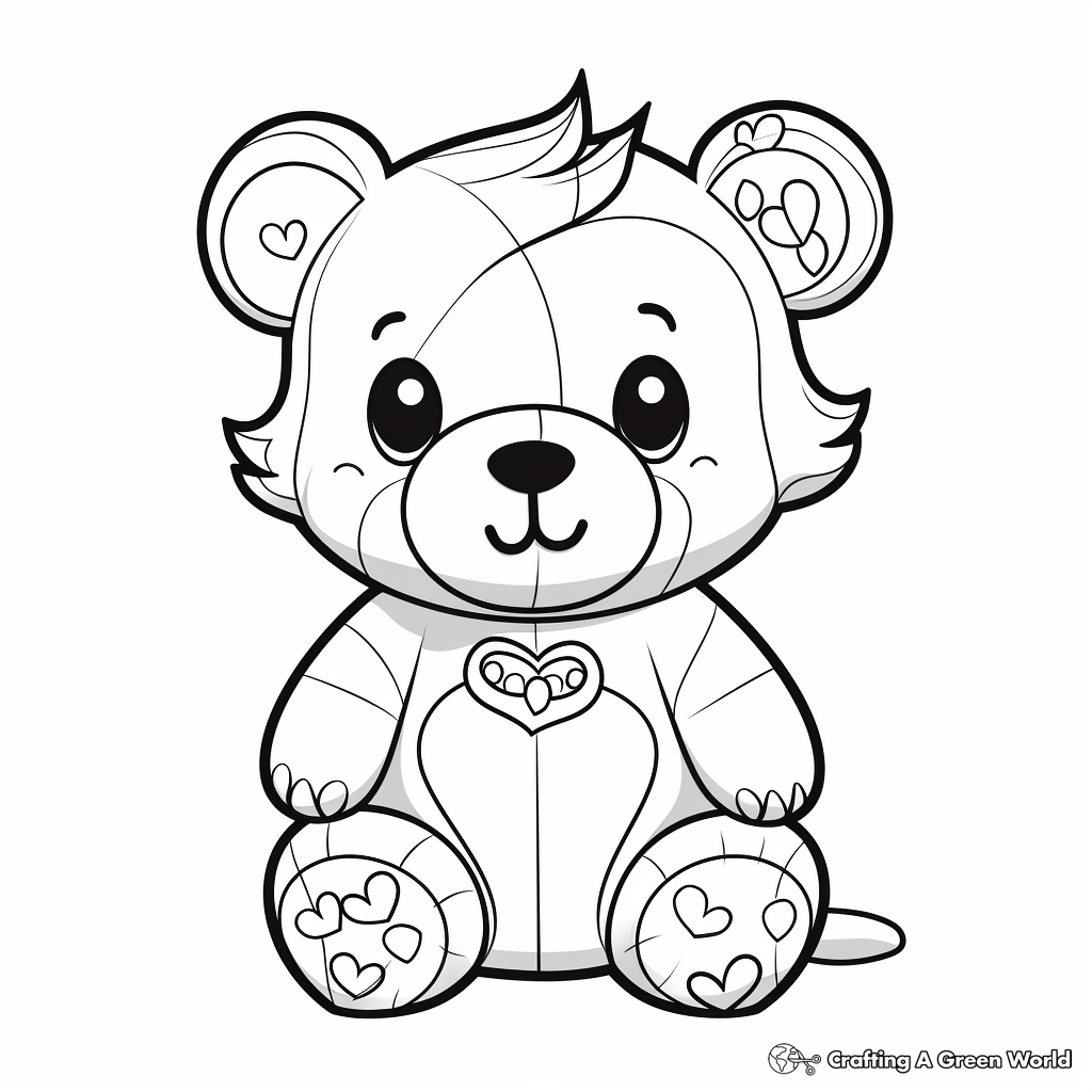 Charming Stuffed Teddy Bear Coloring Pages 4