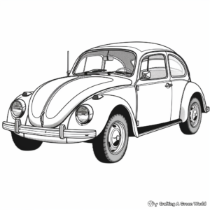 Charming VW Bug Coloring Sheets 3