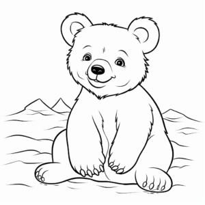 Cheerful American Black Bear Cub Coloring Pages 3