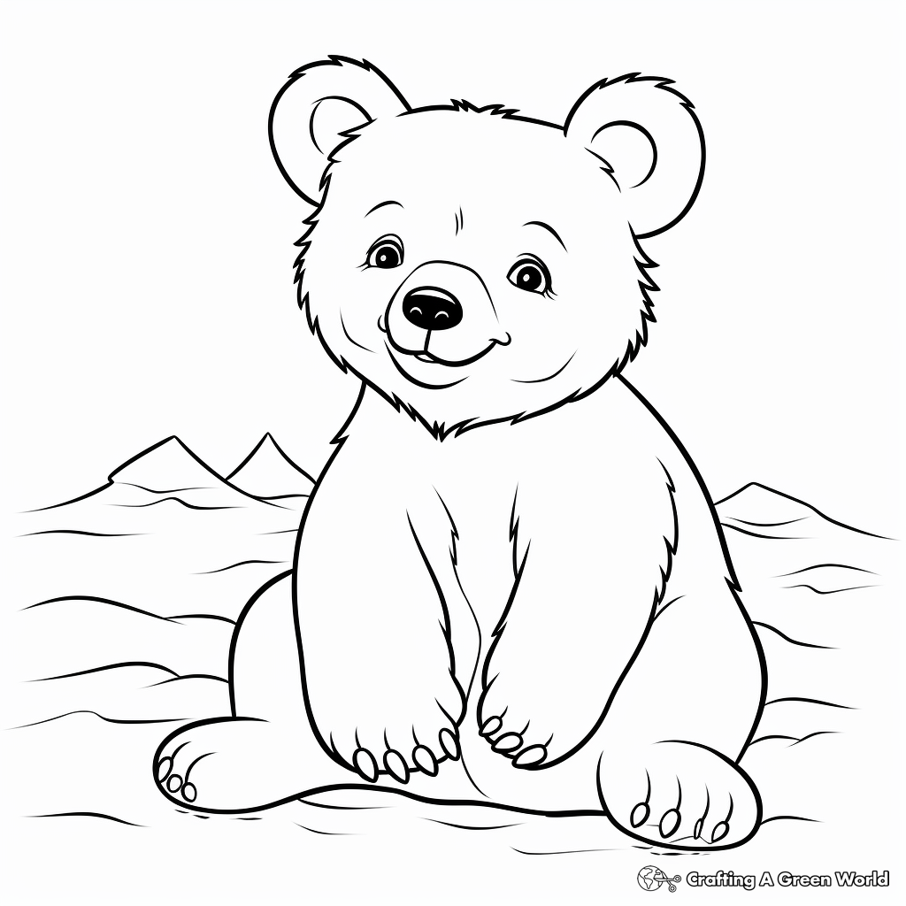 Cheerful American Black Bear Cub Coloring Pages 3