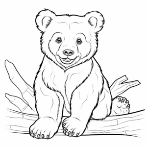 Cheerful American Black Bear Cub Coloring Pages 4