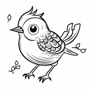 Cheerful Bird Coloring Pages 2
