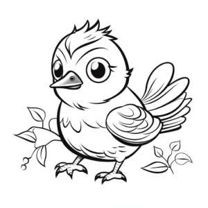 Cheerful Bird Coloring Pages 4