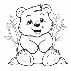 Cheerful Cartoon Wombat Coloring Pages 2