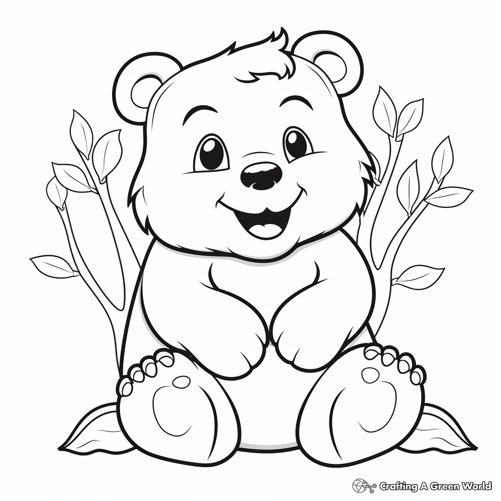Cheerful Cartoon Wombat Coloring Pages 2