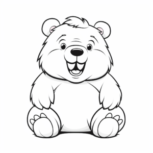 Cheerful Cartoon Wombat Coloring Pages 3