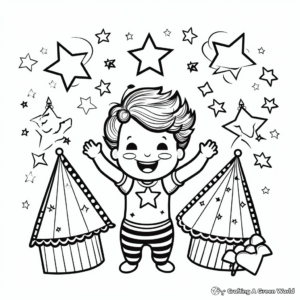Cheerful Circus Theme Coloring Pages 1