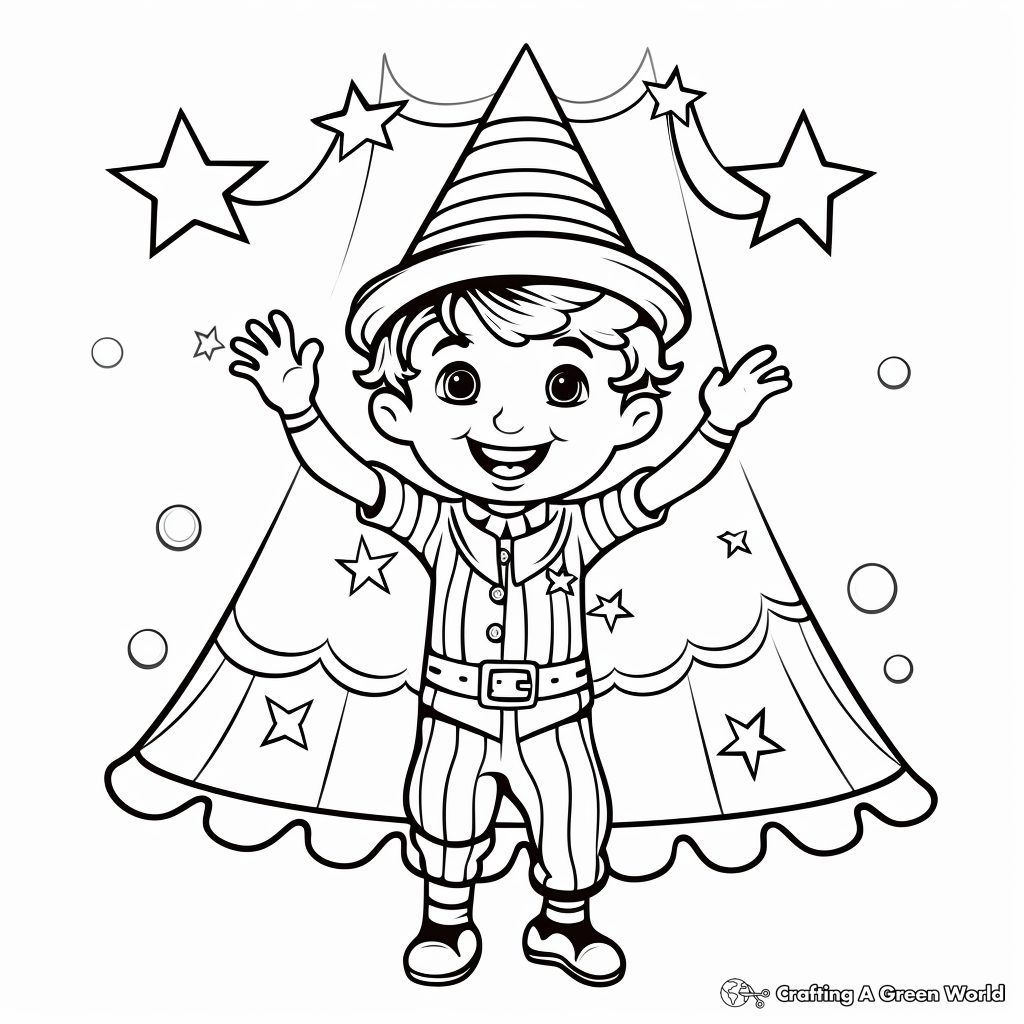 Cheerful Circus Theme Coloring Pages 2