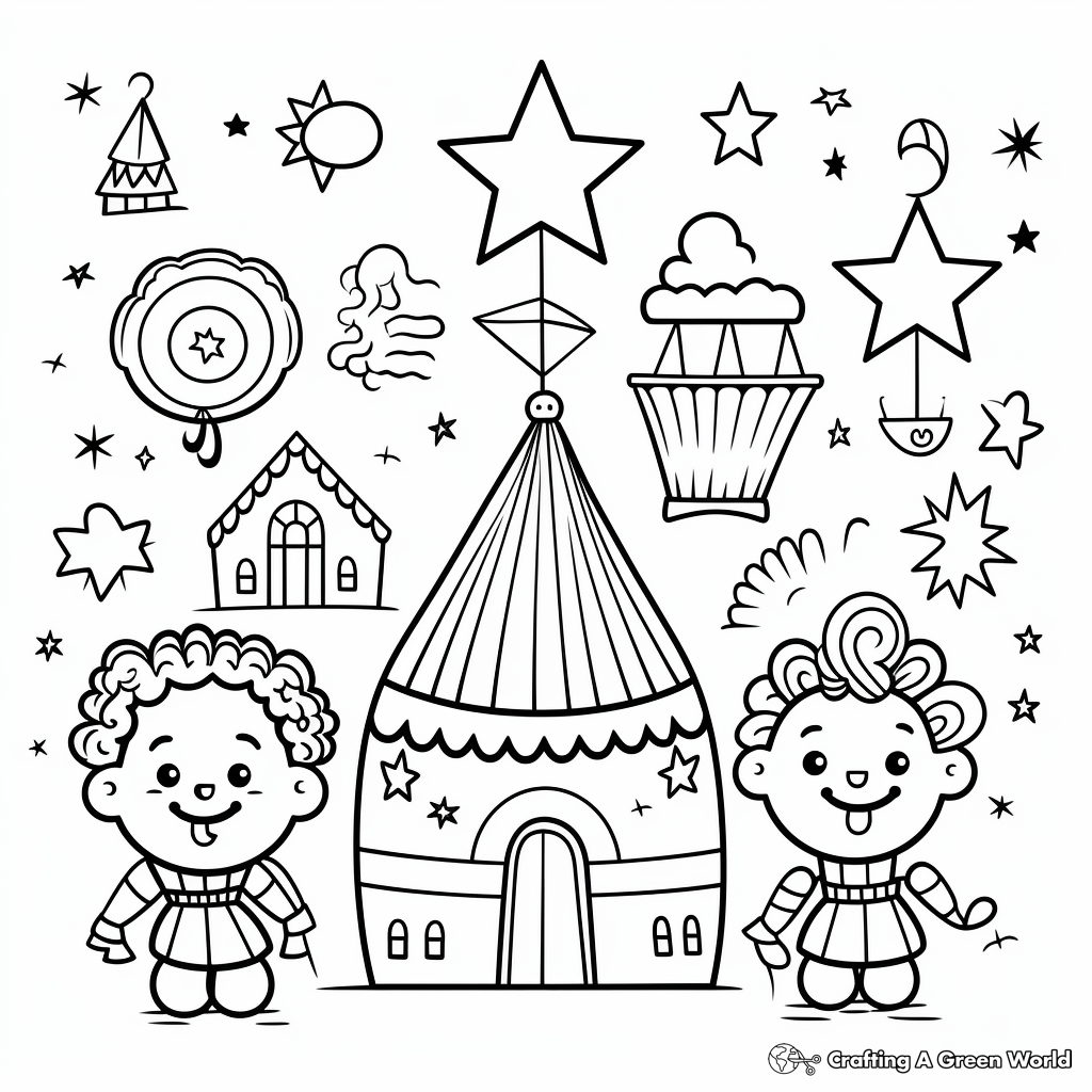 Cheerful Circus Theme Coloring Pages 3