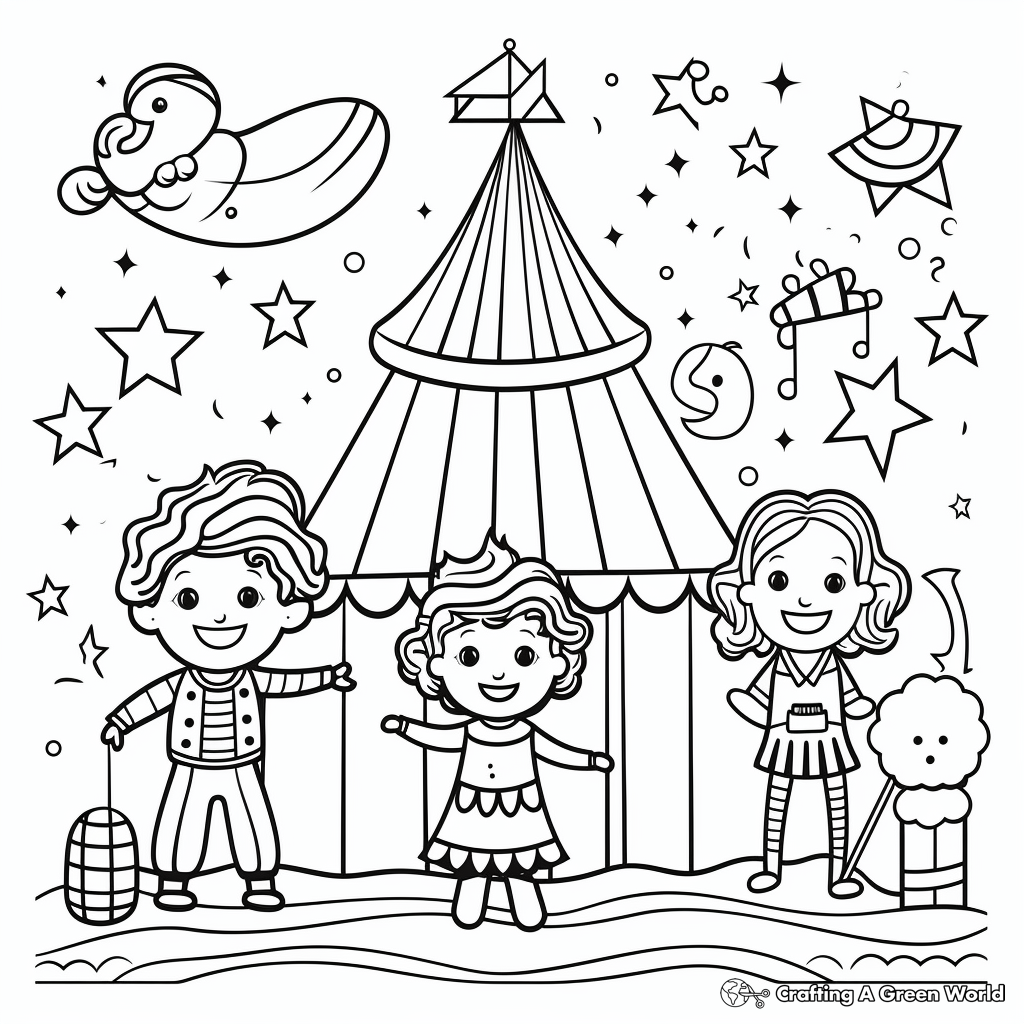 Cheerful Circus Theme Coloring Pages 4